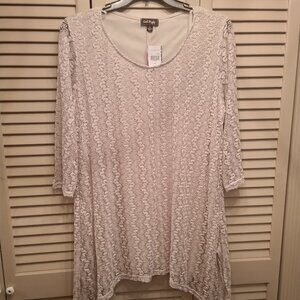 Cal Style XL Gold Squiggle Lace Tunic.